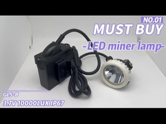Waterproof IP67 Underground Mining Cap Lamps Safety Corded 6.6 Ah 10000 Lux