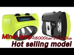 Waterproof IP68 Safety Mining Lamp , 3.7V Helmet Rechargeable Mining Light