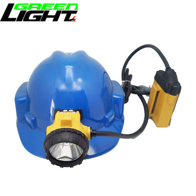 Waterproof LED Underground Mining Headlamp with 3W 348LM 10.4Ah Battery 15H Runtime Red/Blue/Green Auxiliary Lights