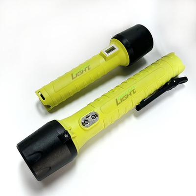 IP68 Waterproof Explosion Proof LED Flashlight 5000 Lux 3.4Ah