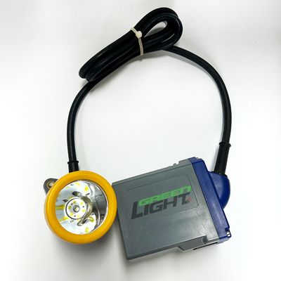 GLT-7C Corded Cap Lamp with 17hrs Working Time Impact Resistant LED Mining Headlamp Featuring One Main Light Two Auxiliary Lights