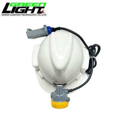 GLT-7C Corded Cap Lamp with 17hrs Working Time Impact Resistant LED Mining Headlamp Featuring One Main Light Two Auxiliary Lights