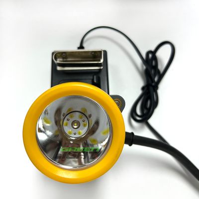 GLT-7C Corded Cap Lamp with 17hrs Working Time Impact Resistant LED Mining Headlamp Featuring One Main Light Two Auxiliary Lights