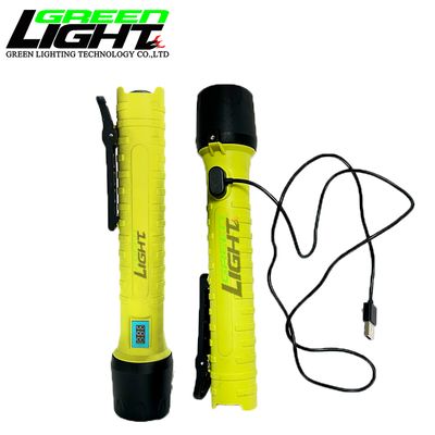 Explosion Proof Flashlight LED Mining Lamp with 6000lux and 10000lux Brightness 3.7V Rated Voltage for Hazardous Locations