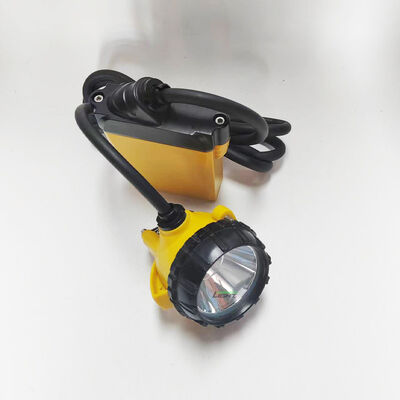 10.4Ah Rechargeable Corded Miner Headlamp 25000lux 348Lm Miner Cap Lamp IP68 Waterproof 20hrs Working Time