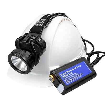 Corded Mining Head Lamp 15000 Lux Underground Mining Safety Helmet with Lamp Waterproof Lithium Ion Battery IP68