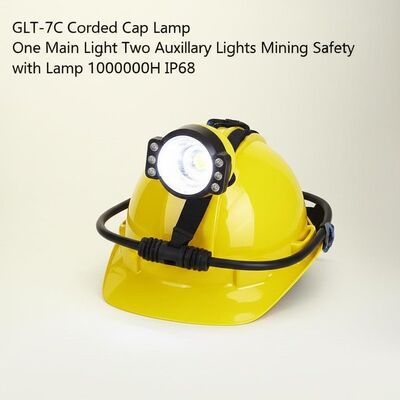 GLT-7C Corded Cap Lamp One Main Llight Two Auxiliary Lights Mining Safety Helmet with Lamp 100000H IP68