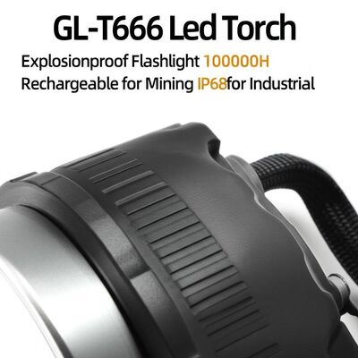 GL-T666 Led Torch Explosionproof Flashlight 100000H Rechargeable for Mining IP68 for Industrial