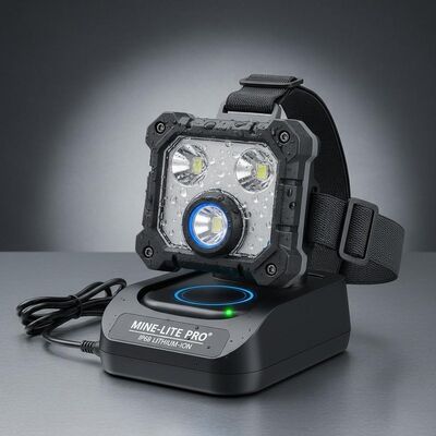 Wireless Charging Rechargeable LED Miner Cap Lamp with Charger IP68 Use Lithium-Ion Battery for Industrial