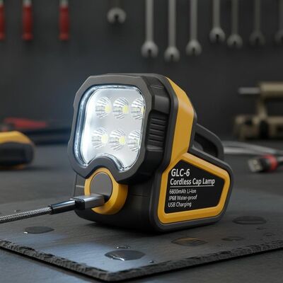 GLC-6 Cordless Cap Lamp 6800mAh Li-ion Battery Magnetic Charging Port with IP68 Water-proof and Support USB Charging