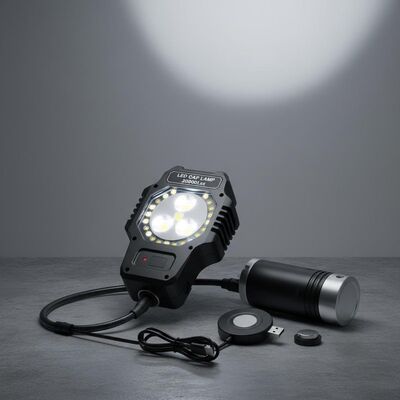 LED Cap Lamp Rechargeable Safety Helmet 20000Lux Support Magnetic USB Charger IP68 for Industrial