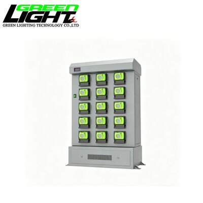 GLC-6 Mining Cap Lamp Charging Rack 15 Units Double-Side Charging Station for Cordless Miner Lamps 110-240V Industrial Charging System 