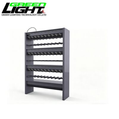 Industrial Mining Lamp Charging Station Cabinet for Corded Cap Lamps | Multi-Unit Charger Rack with Short Circuit Protection