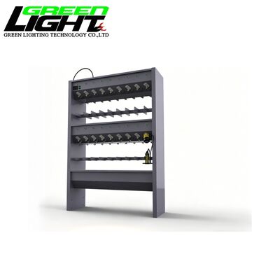 Industrial Mining Lamp Charging Station Cabinet for Corded Cap Lamps | Multi-Unit Charger Rack with Short Circuit Protection