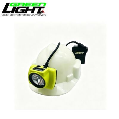 Rechargeable Mining Cap Lamp 16000Lux LED Miner Headlamp OLED Display IP68 Waterproof with Rear Strobe Light