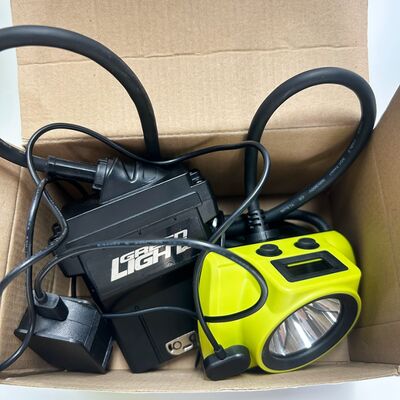 Rechargeable Mining Cap Lamp 16000Lux LED Miner Headlamp OLED Display IP68 Waterproof with Rear Strobe Light