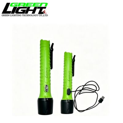 Rechargeable LED Mining Flashlight 10000Lux IP68 Waterproof Industrial Torch with Magnetic USB Charging 3.4Ah Li-ion Battery