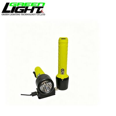 Rechargeable LED Mining Flashlight 10000Lux IP68 Waterproof Industrial Torch with Magnetic USB Charging 3.4Ah Li-ion Battery