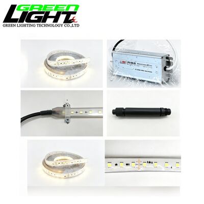 IP68 Waterproof LED Strip Light AC220V Flexible Silicone Mining Light SMD5050 15W/M High Brightness Industrial Linear Lighting