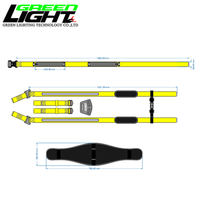 Underground Mining Safety Belt Adjustable Miner Tool Belt High Visibility with Reflective Straps Padded Shoulder Support Harness